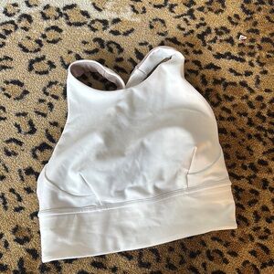 LULULEON WHITE Women's White Sports Bra TOP SIZE 4